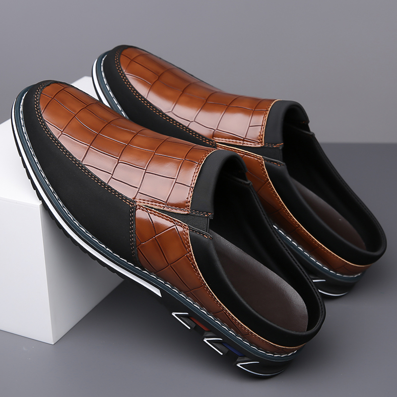 Men's Fashion Calfskin Leather Slippers