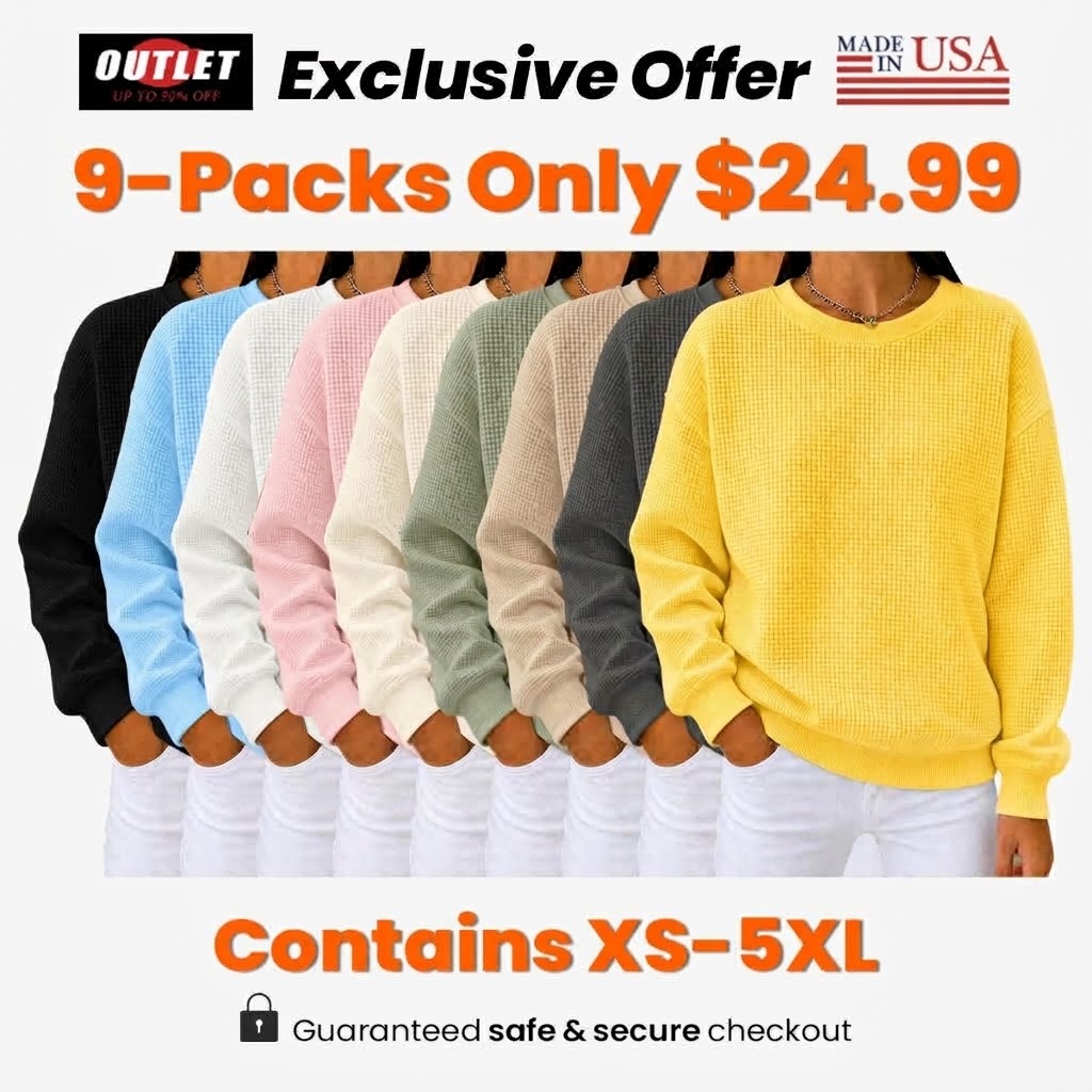 CLEARANCE SALE🔥Women's Waffle Knit Crewneck Sweatshirt