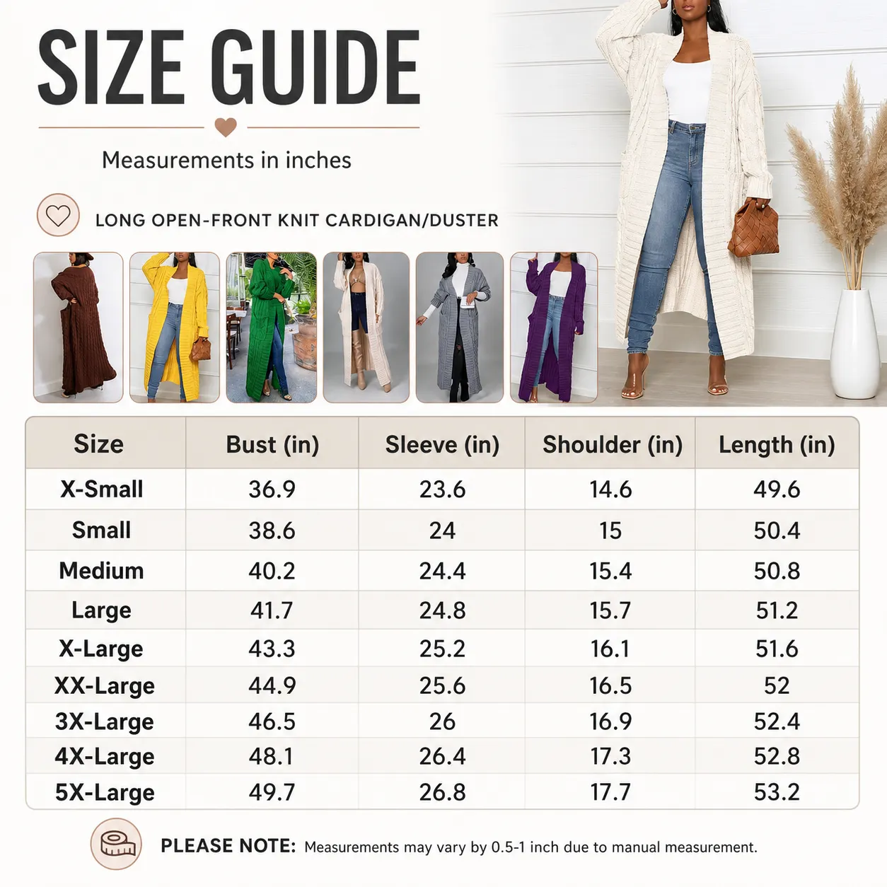 Women's Long Cardigan Oversized Coat Long Sleeve Open Cardigan Knitted Extra