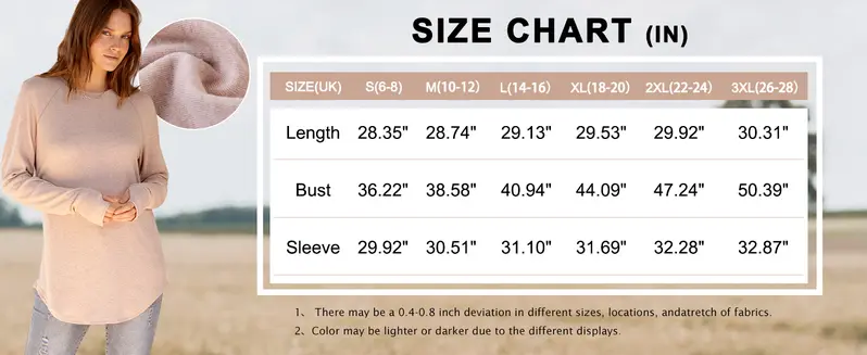 WIHOLL Women's Basic Minimalist Long Sleeve Round Neck Tunic Top - Lady's Spandex Shirt with Thumb Holes, Cuffed Sleeves, Curved Hem, Clothes for Women, Back to School Outfits to Wear with Leggings