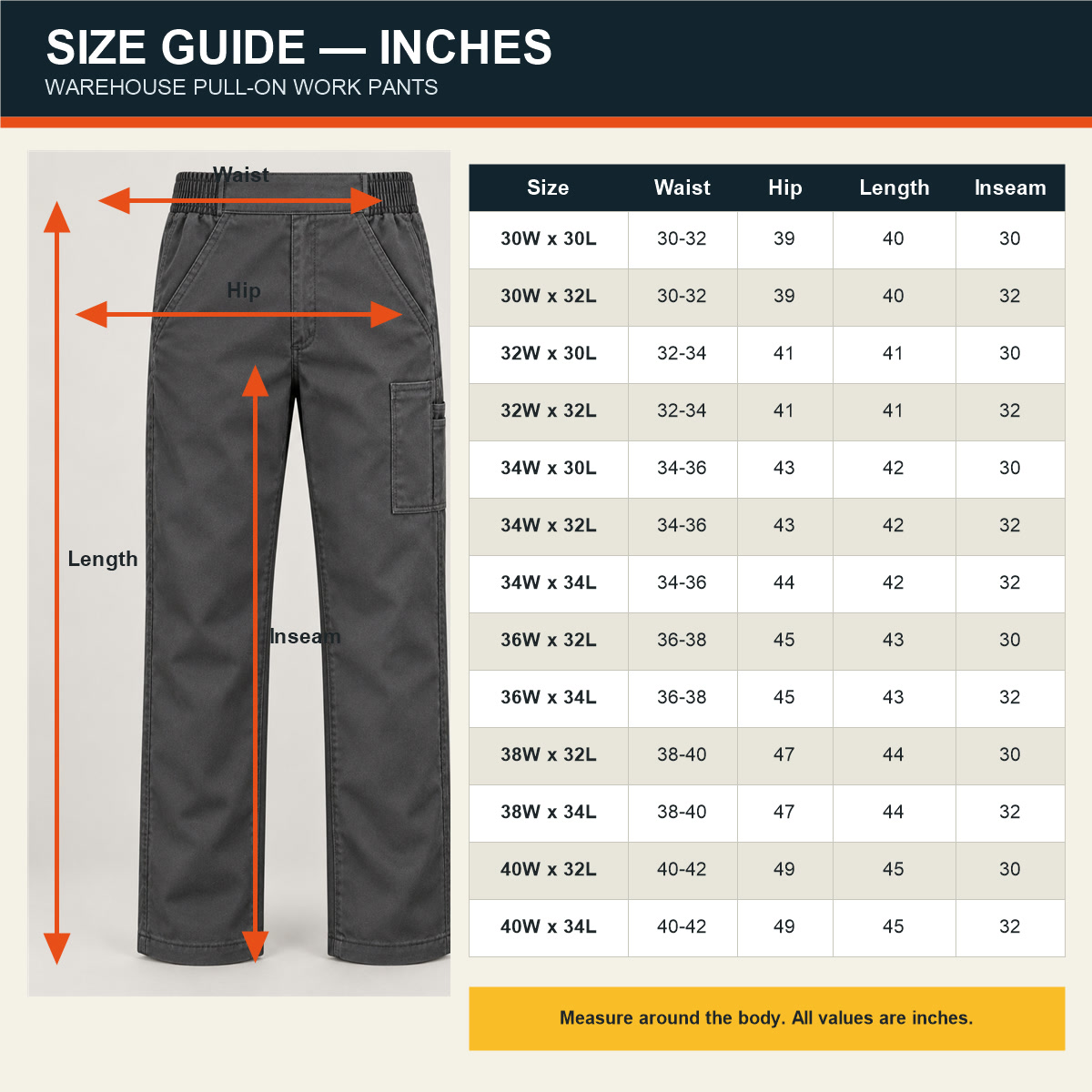 Men's Side-Elastic Pull-On Warehouse Work Pants Multipacks product image 10