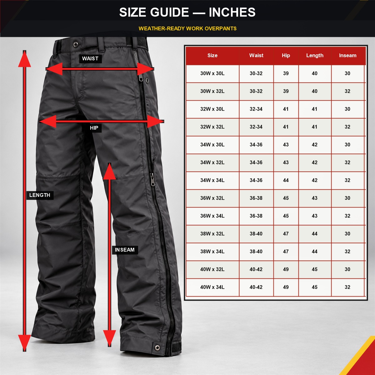 Men's Full-Side-Zip Weather Overpants Multipacks product image 10