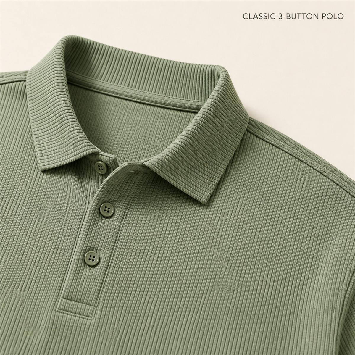 Men's lightweight ribbed pocket polo detail 3
