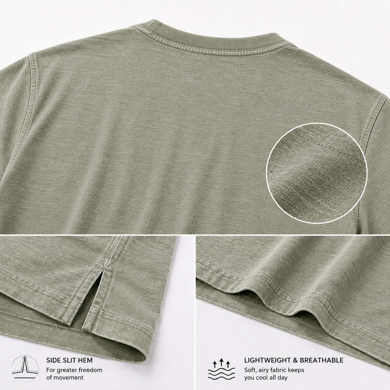 Men's washed crewneck pocket T-shirt detail 18