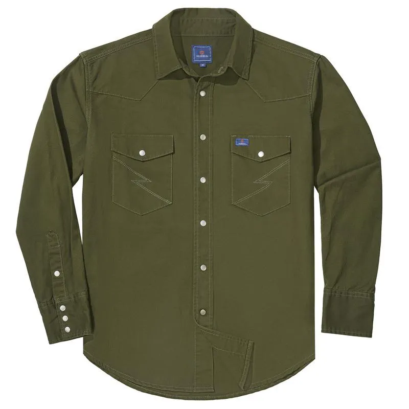 🔥HOT-SALE 🔥Men's Long Sleeve Stone-Washed and Pre-Washed Denim Work Shirt