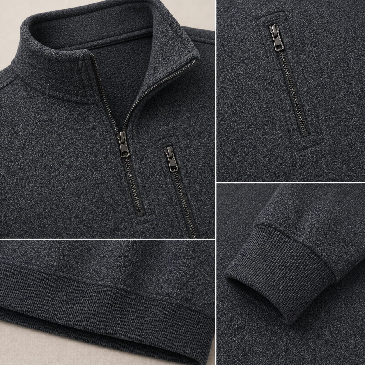 Men's Quarter-Zip Sweater Fleece Pullovers