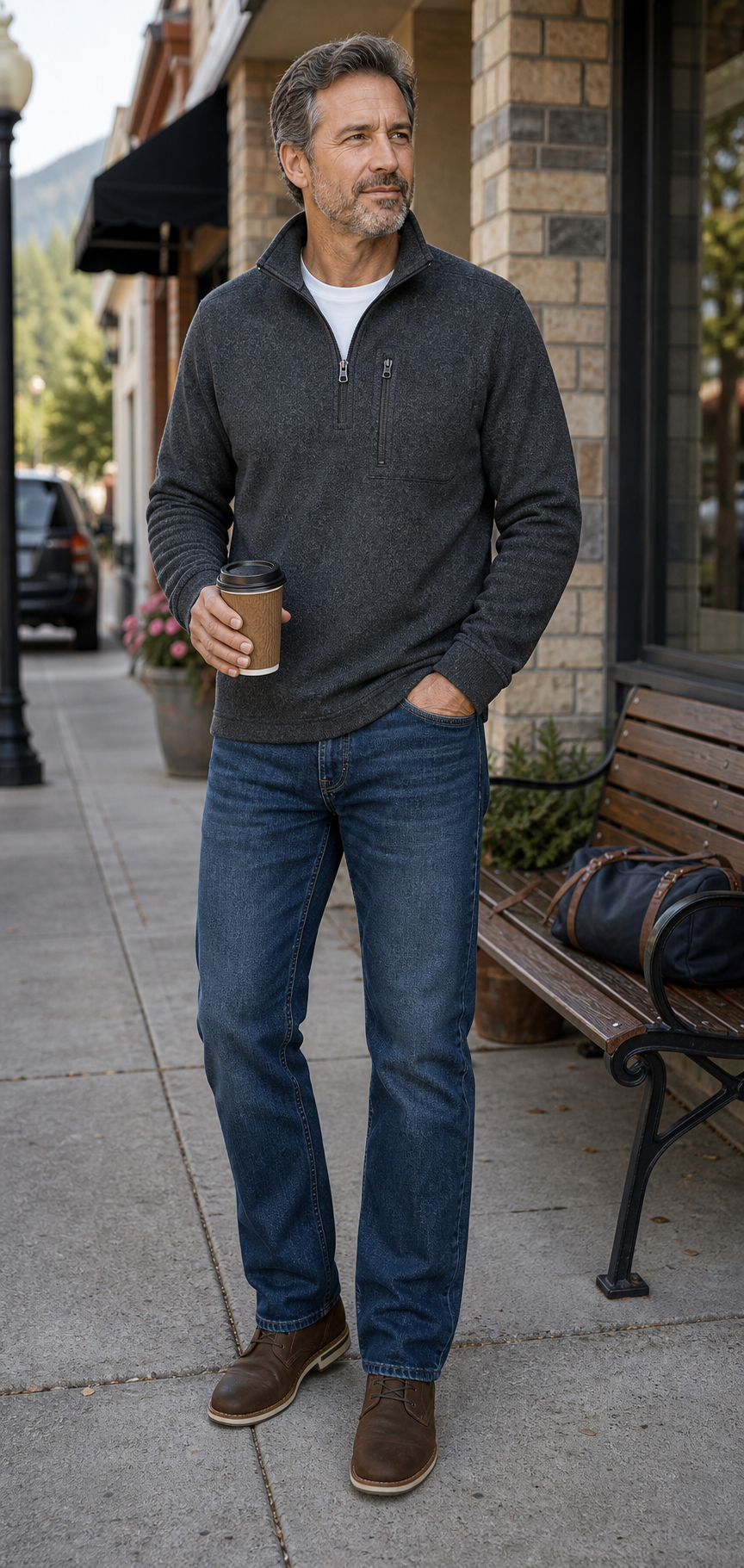 Men's Quarter-Zip Sweater Fleece Pullovers