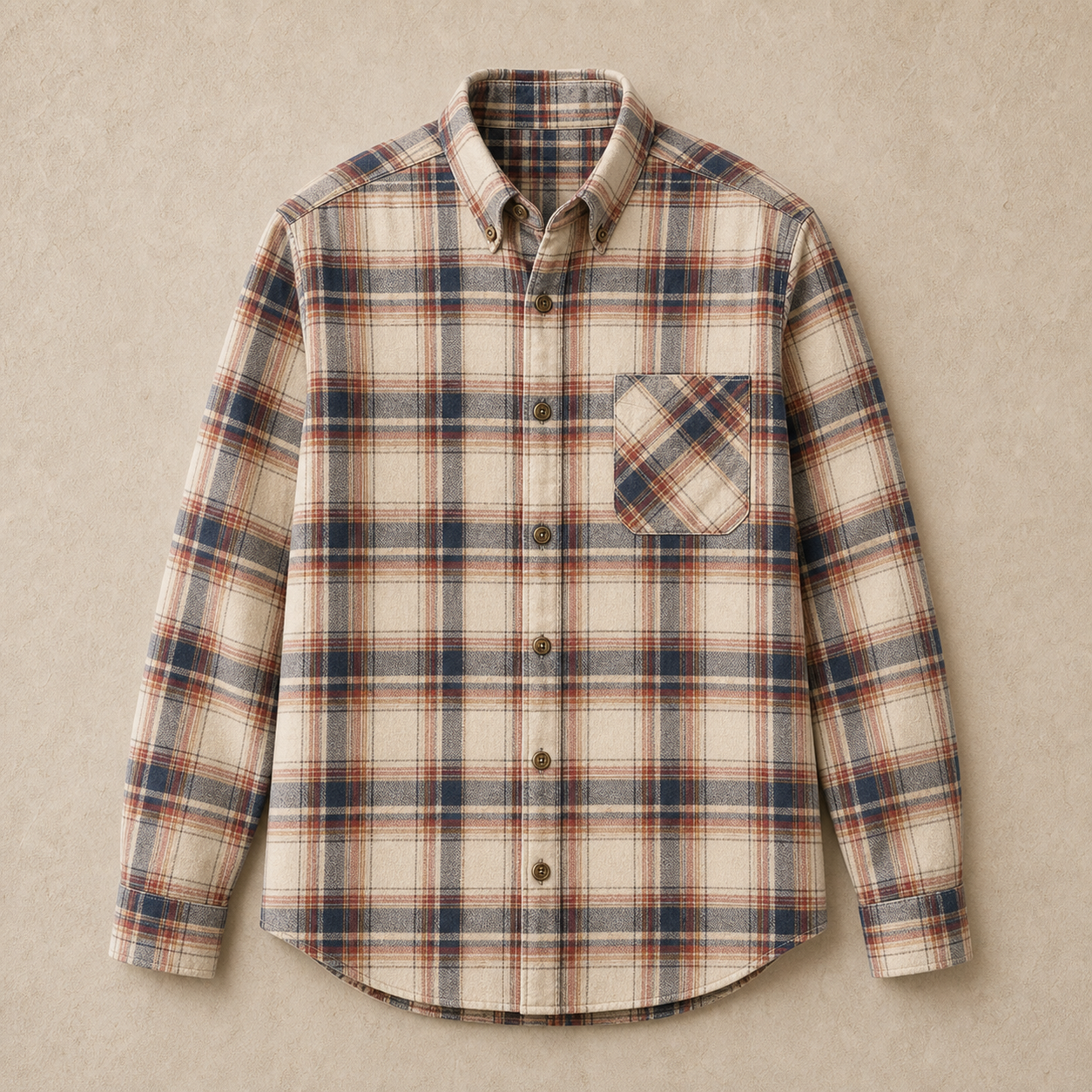 Men's Classic Plaid Flannel Button-Up Shirts