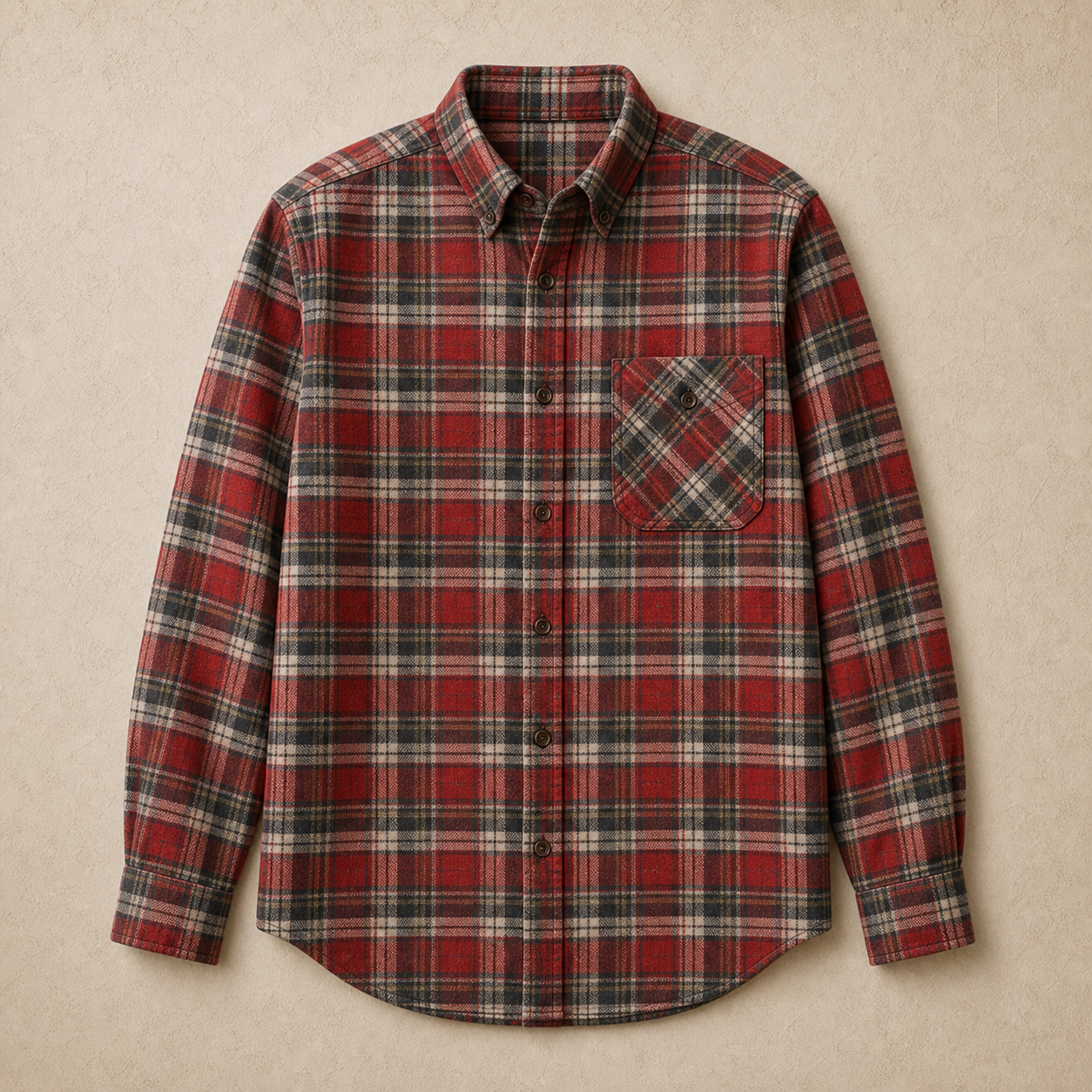 Men's Classic Plaid Flannel Button-Up Shirts