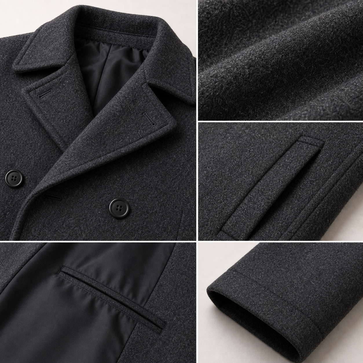Men's Classic Wool-Blend Peacoats