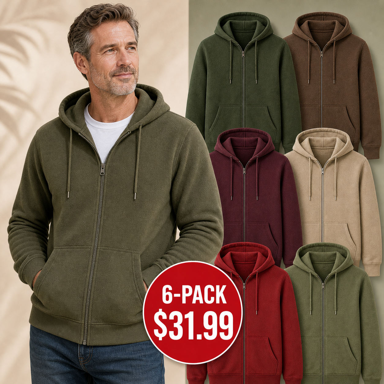Men's Everyday Full-Zip Fleece Hoodies