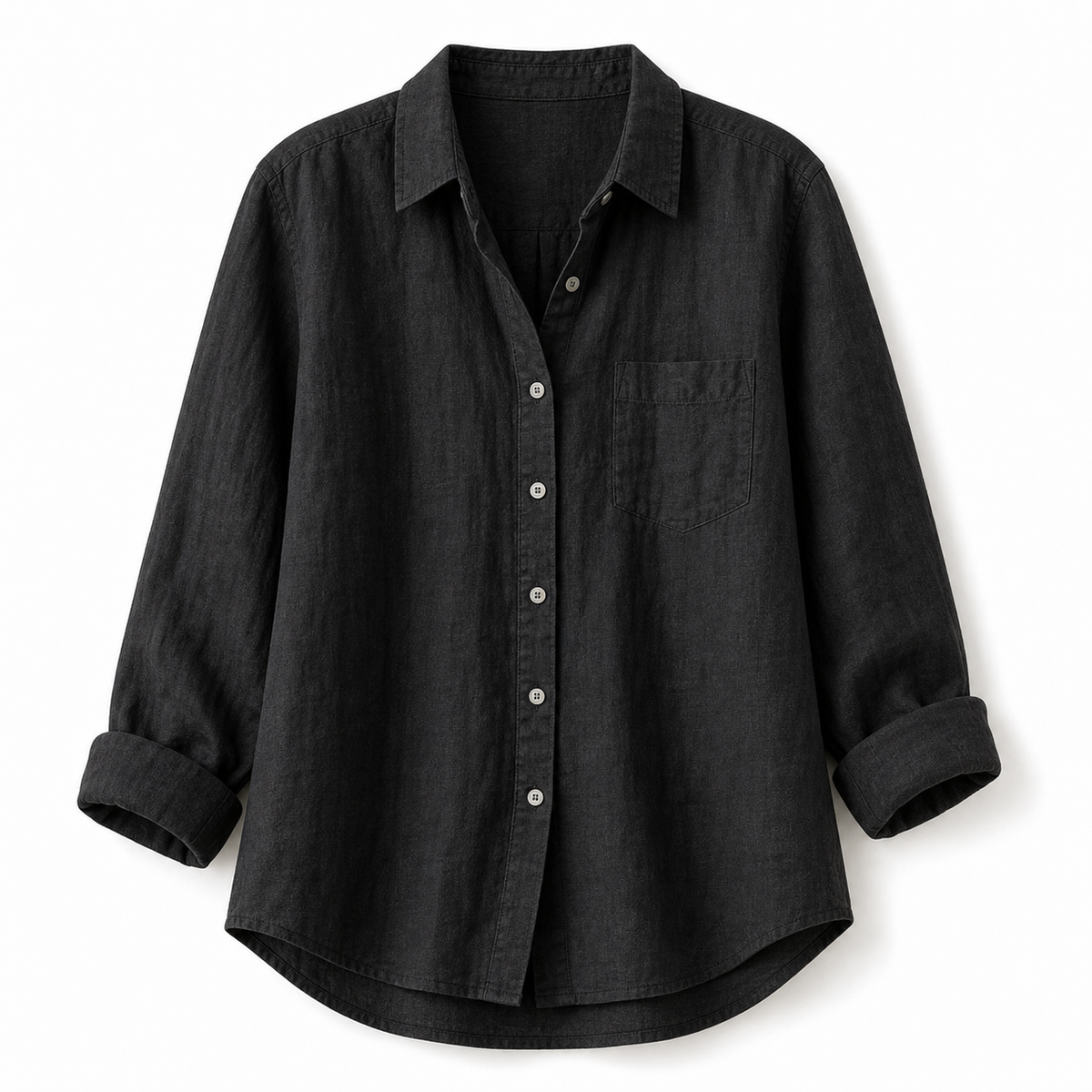 Women's Lightweight Linen Long Sleeve Button Shirts