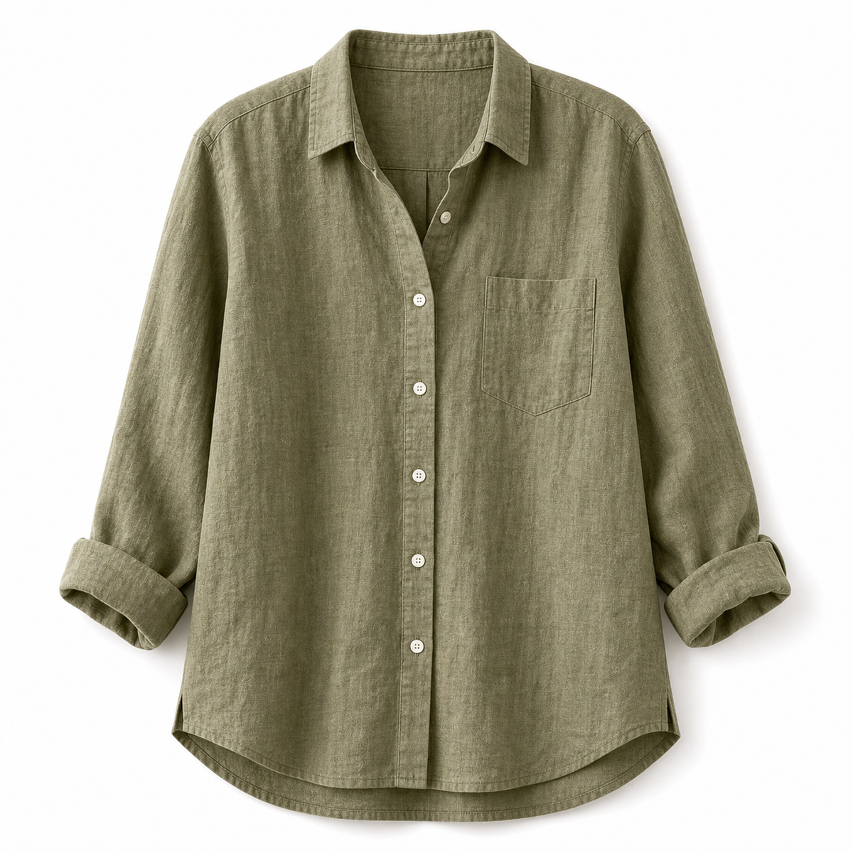 Women's Lightweight Linen Long Sleeve Button Shirts