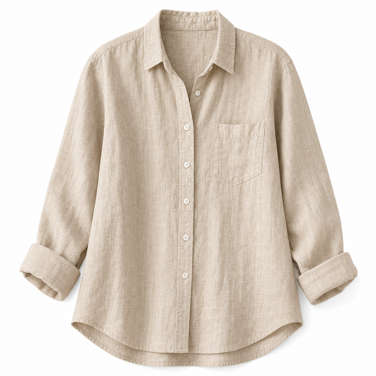 Women's Lightweight Linen Long Sleeve Button Shirts