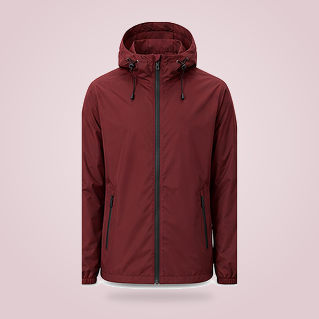 Burgundy - Men's Lightweight Waterproof Packable Rain Jacket