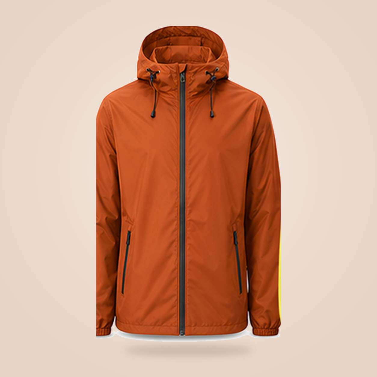 Rust Orange - Men's Lightweight Waterproof Packable Rain Jacket