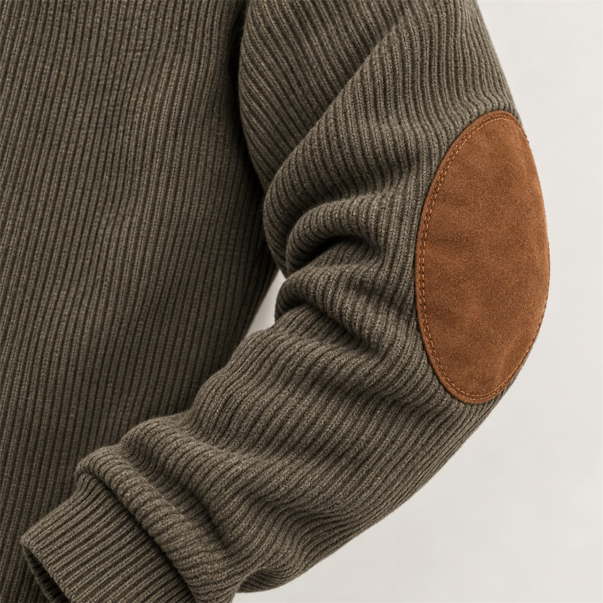 Men's Ribbed Mock-Neck Snap Pullover with Elbow Patches Multipacks product image 8