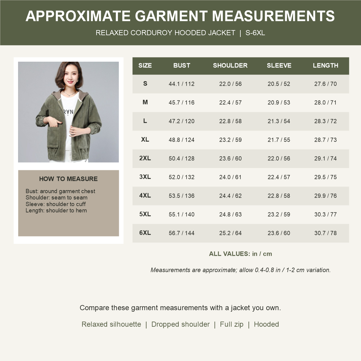 Women's Relaxed Corduroy Hooded Utility Jacket Multipacks detail image 10