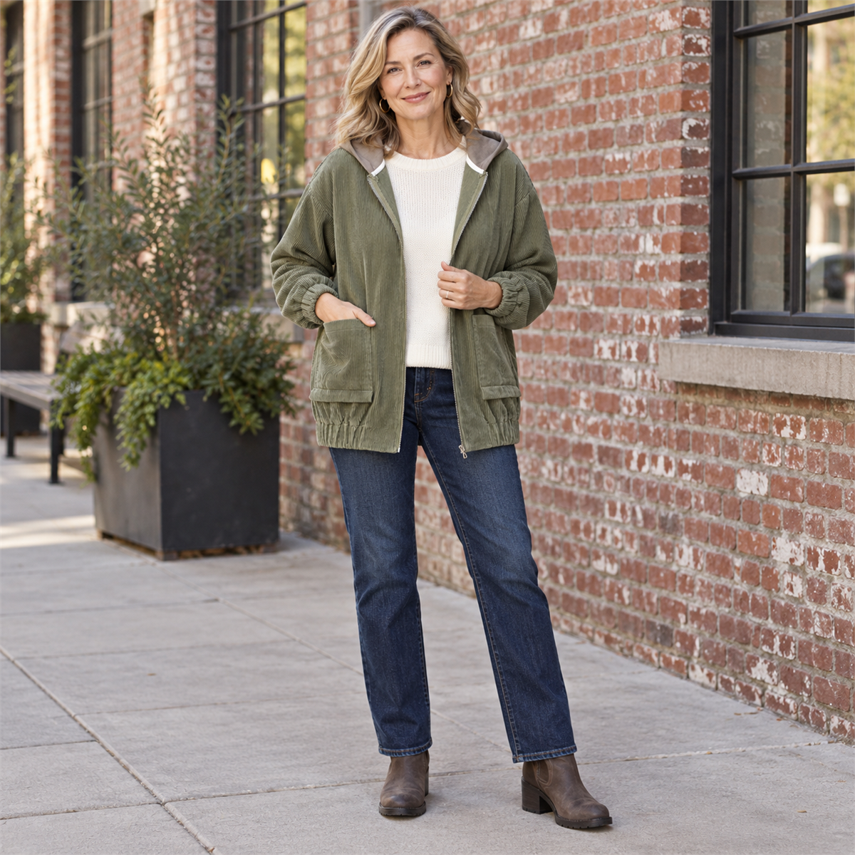 Women's Relaxed Corduroy Hooded Utility Jacket Multipacks detail image 4