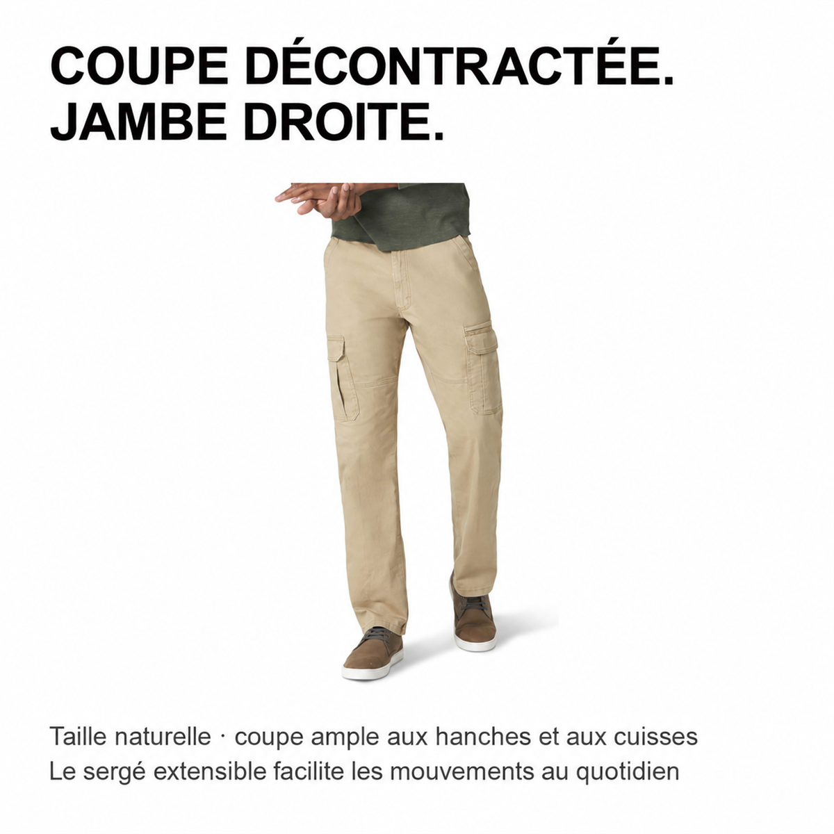 Lot de 9 pantalons cargo extensibles homme coupe décontractée à 6 poches - 02