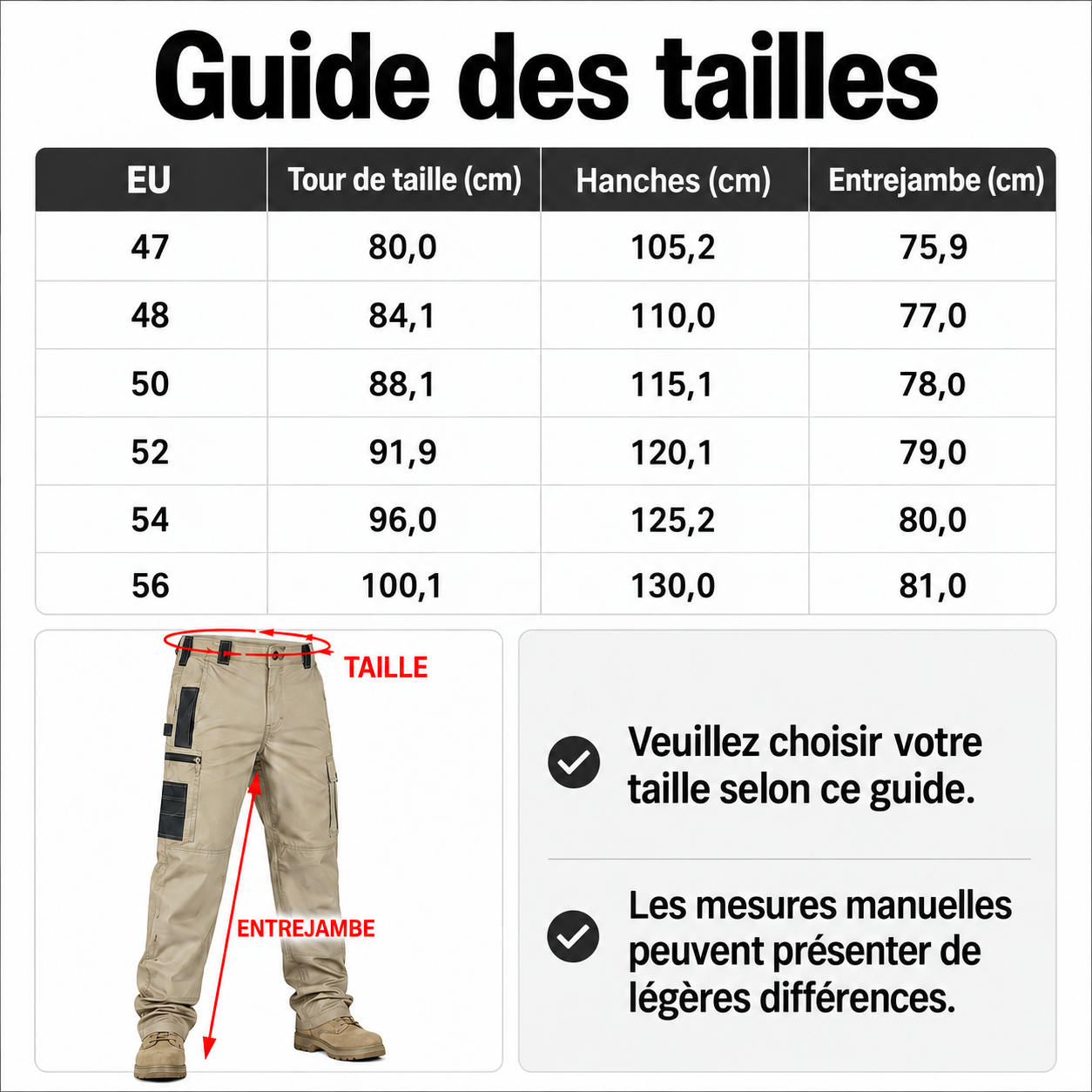Lot de 5 pantalons de travail homme multipoches - 02
