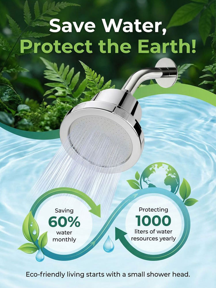 High-end German-made pressure-boosting shower head! Skin-care, pressure boosting, and water purification! Saves 60% on water bills compared to ordinary shower heads!