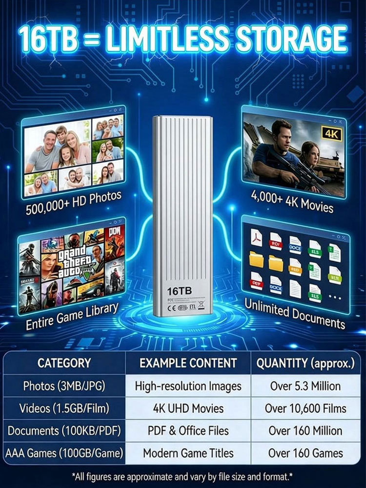 Portable solid-state drives are very popular in the United States! 16TB, transfer speed: 2000MB/s!