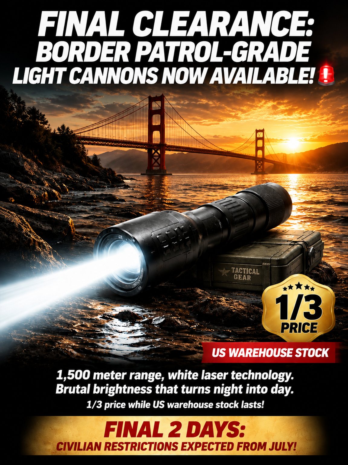 💡 New White Laser Flashlight (2026 Model) — Incredible Brightness, Ultra-Long Range! Dubbed the Sky Cannon, this flashlight features adjustable-focus white laser technology, delivering extreme brightness and an astonishing beam range.