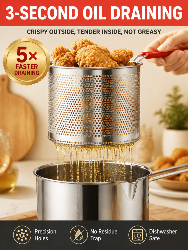 【Super Super Super Fuel-Saving】304 Stainless Steel Multi-Purpose Deep Frying Pan