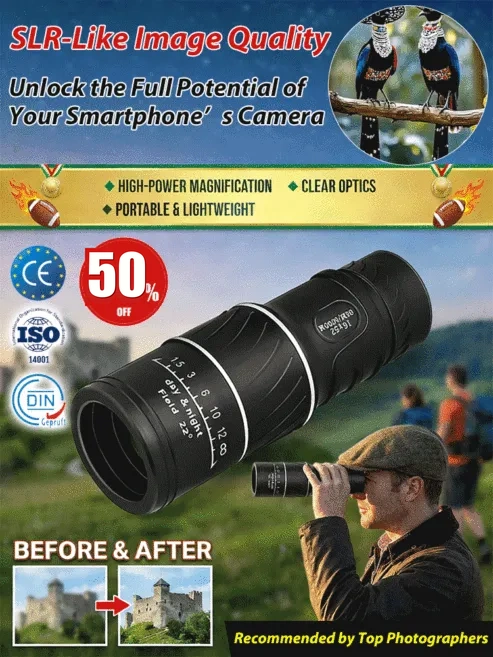 Portable HD Monocular Telescope【With its ultra-fast zoom, it can be clearly seen even at a distance of 8,000 meters!】