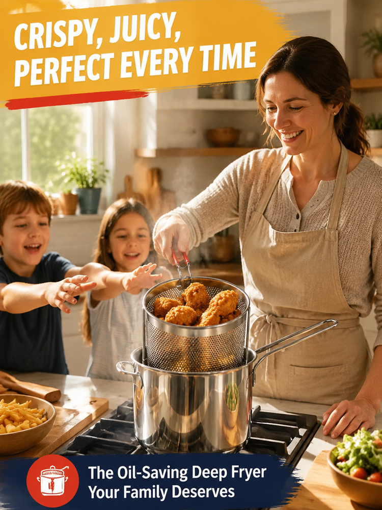 【Super Super Super Fuel-Saving】304 Stainless Steel Multi-Purpose Deep Frying Pan