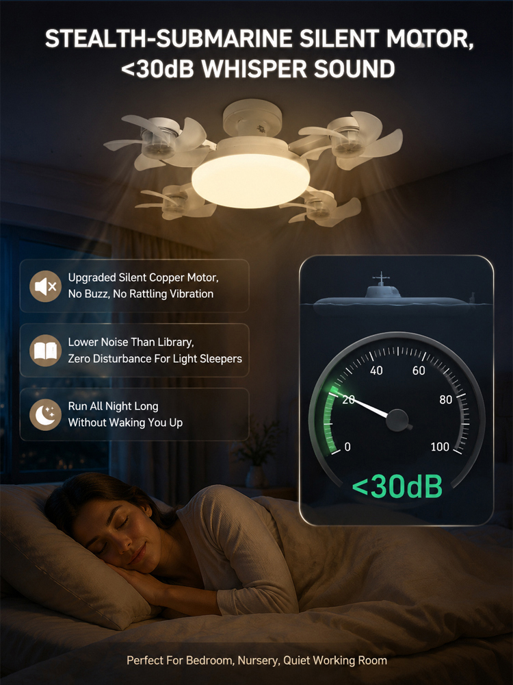 [Best-Selling in Europe and America]No-Drill No-Wiring Remote Control 2-in-1 Fan Light，Multiple modes to meet all your needs!