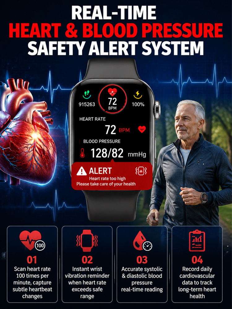 [Recommended by the American Diabetes Association] Non-invasive blood glucose monitoring watch【Your 24-hour health concierge！】