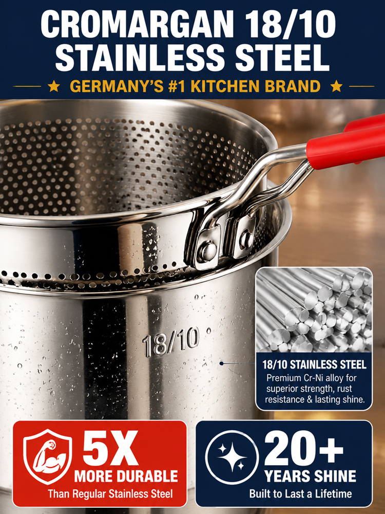 【Super Super Super Fuel-Saving】304 Stainless Steel Multi-Purpose Deep Frying Pan
