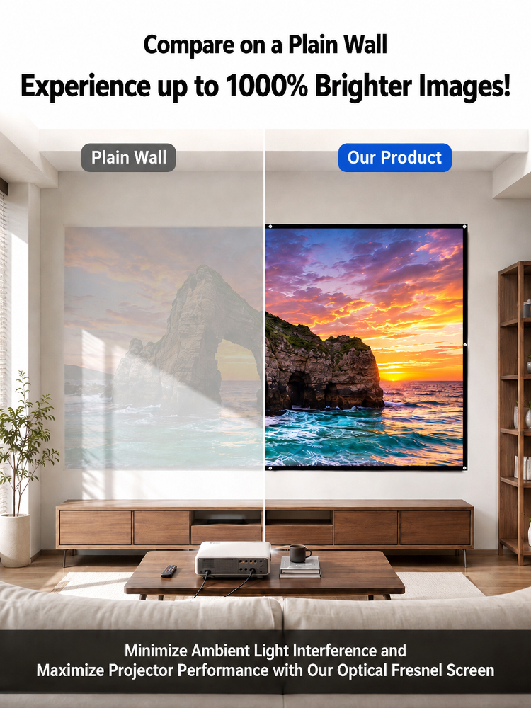 【Mobile Cinema】Seamless Floating Giant Anti-Light Projection Screen，【Enjoy high-definition movies outdoors during the day!】
