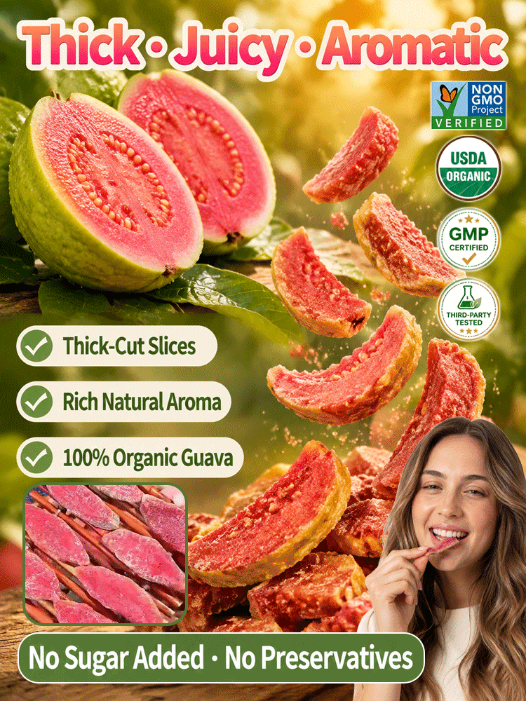 Sugar-free organic red guava chips【Made from 100% natural red guava, with multiple safety certifications, suitable for everyone!】