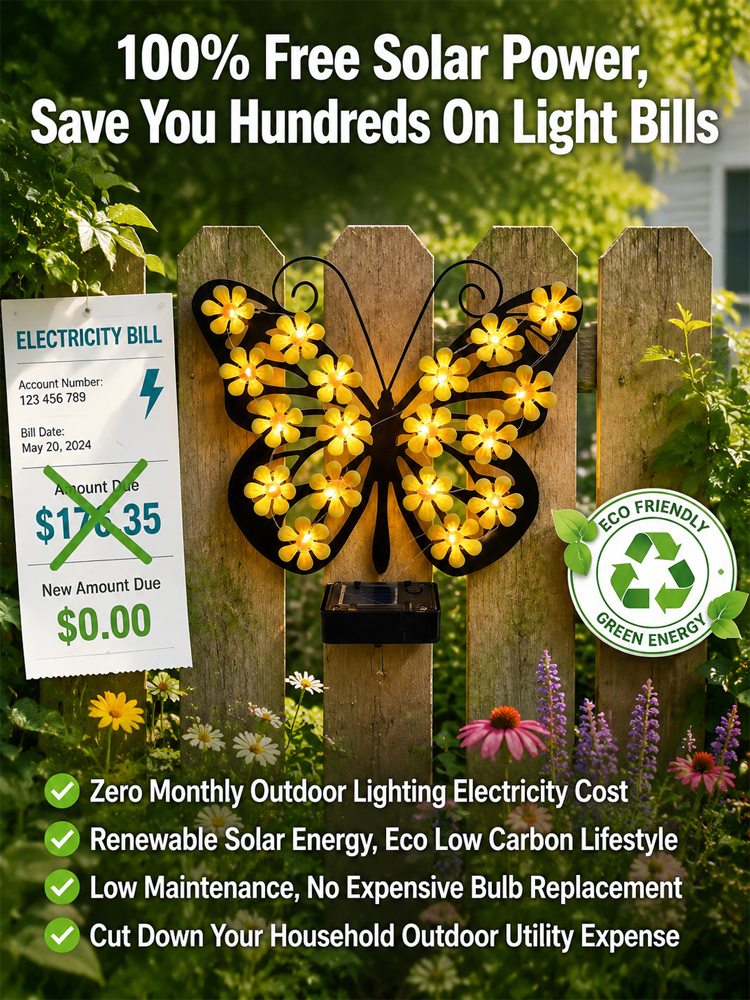 【3-second installation, zero electricity bills all year round!】Solar outdoor wall lamp butterfly lamp