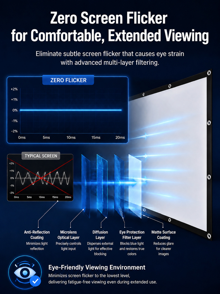【Mobile Cinema】Seamless Floating Giant Anti-Light Projection Screen，【Enjoy high-definition movies outdoors during the day!】