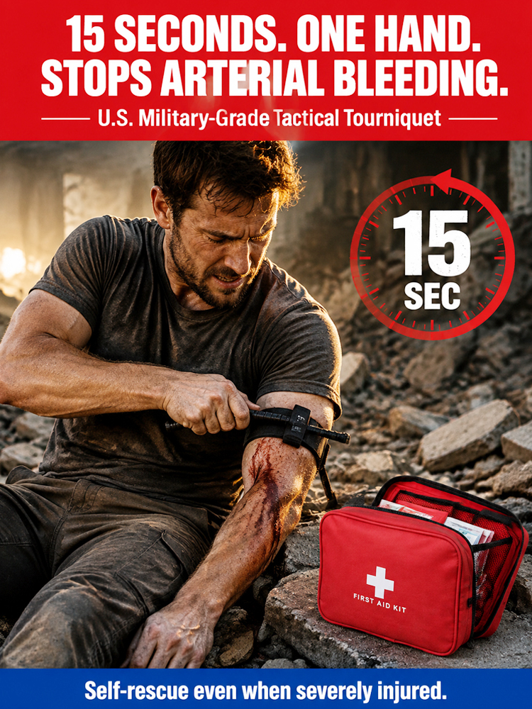 25-piece military-grade medical rescue and first aid kit, an essential for home/car use!