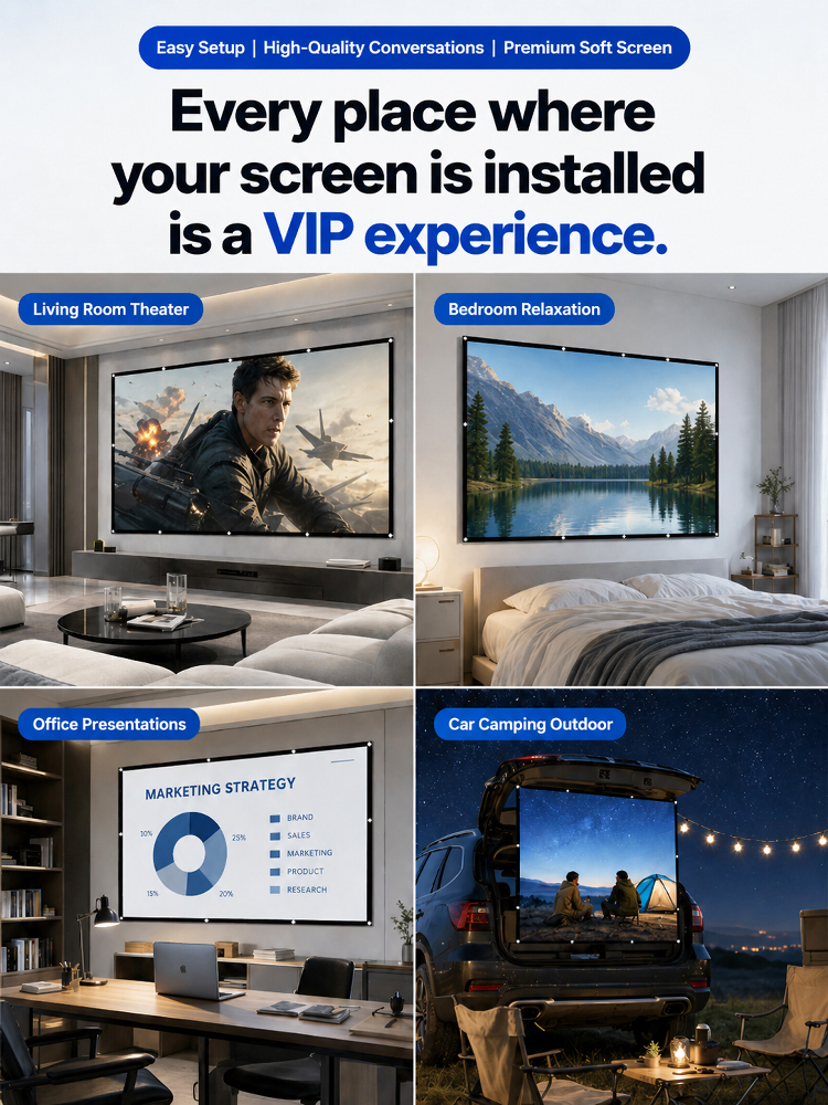 【Mobile Cinema】Seamless Floating Giant Anti-Light Projection Screen，【Enjoy high-definition movies outdoors during the day!】