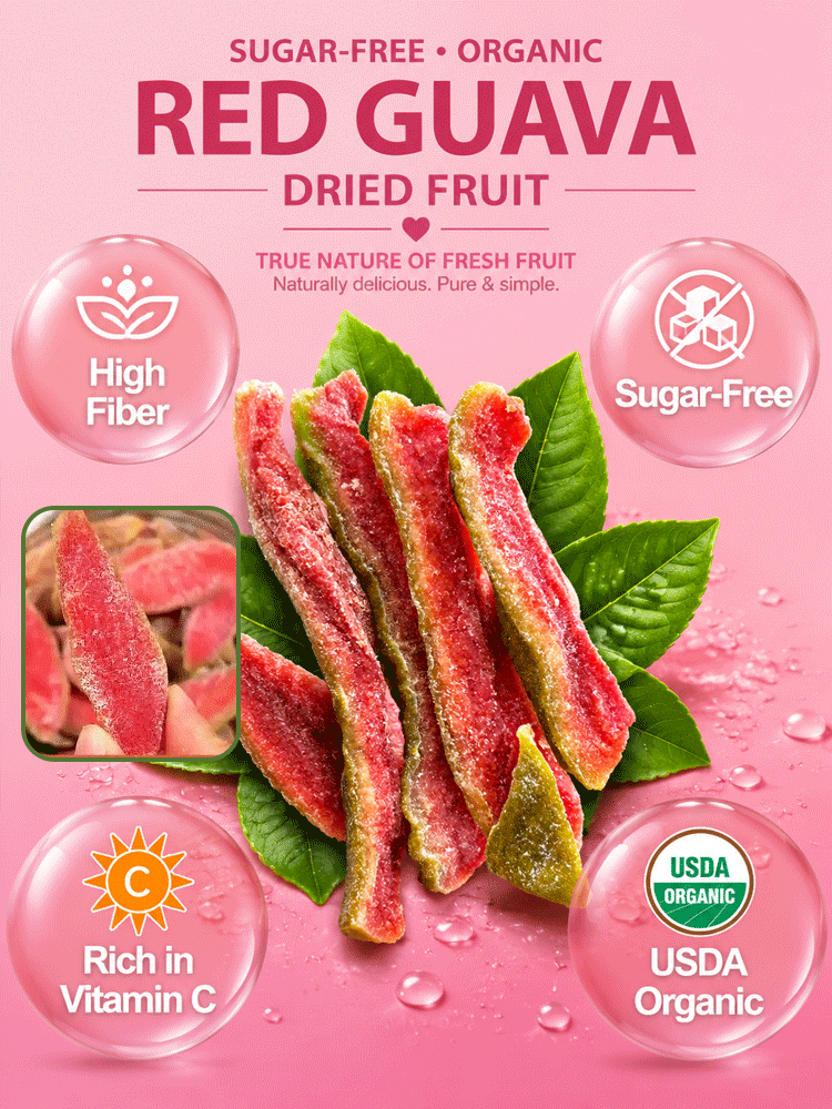 Sugar-free organic red guava chips【Made from 100% natural red guava, with multiple safety certifications, suitable for everyone!】