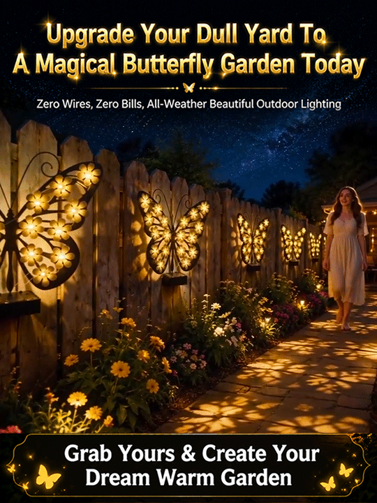 【3-second installation, zero electricity bills all year round!】Solar outdoor wall lamp butterfly lamp