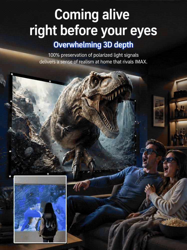 【Mobile Cinema】Seamless Floating Giant Anti-Light Projection Screen，【Enjoy high-definition movies outdoors during the day!】