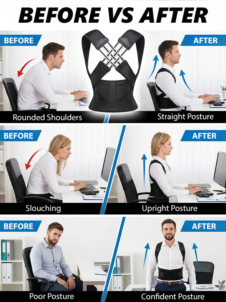 Anti hunchback correction strap✨Fix tech neck & slouching instantly! 50% OFF + 100-day risk-free trial today! 👇