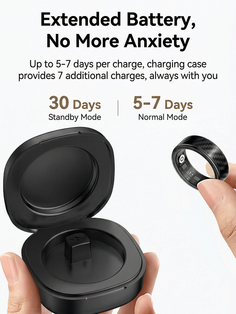 Heart Rate and Oxygen Level Smart Ring【24-Hour, Multi-Dimensional, High-Precision Monitoring—Your Personal Health Manager!】