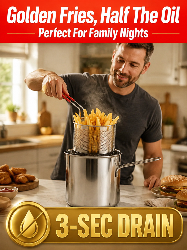 【Super Super Super Fuel-Saving】304 Stainless Steel Multi-Purpose Deep Frying Pan