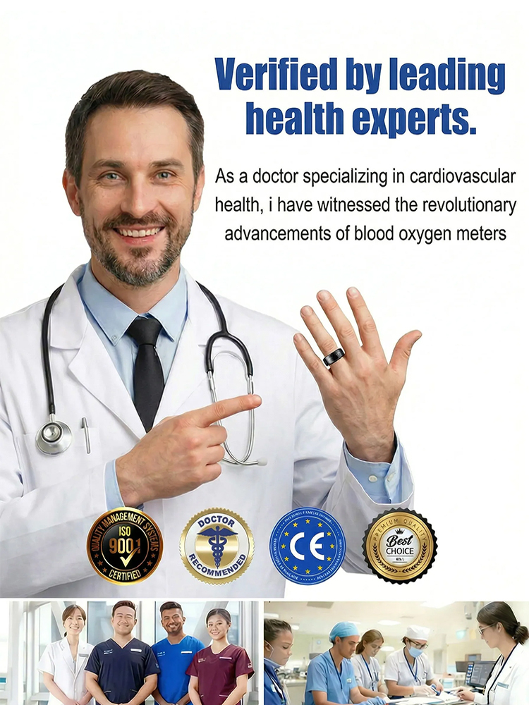 Heart Rate and Oxygen Level Smart Ring【24-Hour, Multi-Dimensional, High-Precision Monitoring—Your Personal Health Manager!】