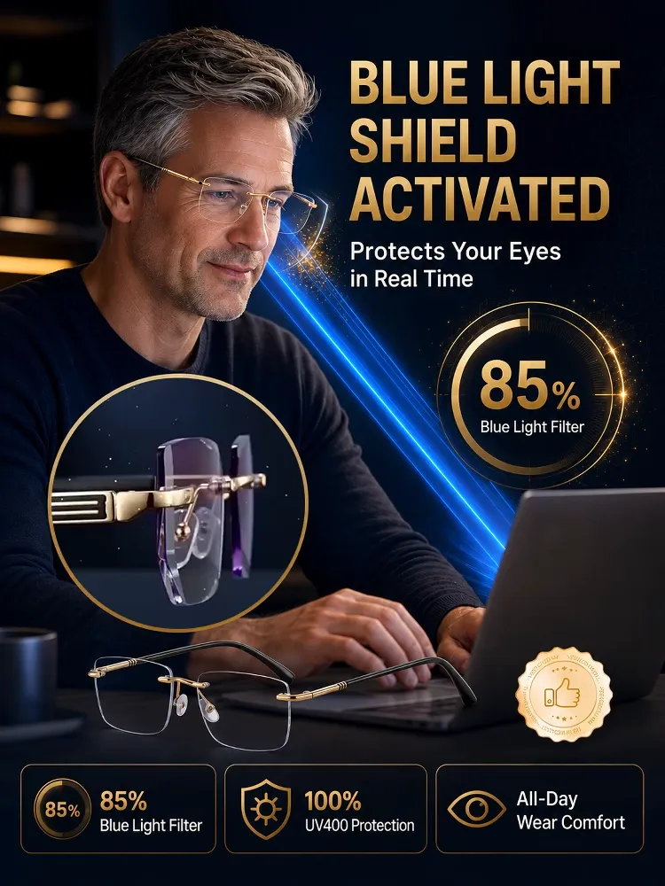0.01s Auto-Focus Progressive Glasses | +1.00~+7.00 DPT, Stepless for Reading & Driving
