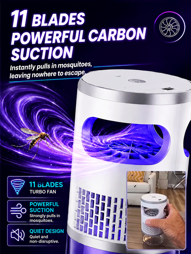 A 4-in-1 powerhouse: highly effective mosquito and insect elimination, air purification, dust removal and sterilization, plus a night light! Meets all your daily needs!