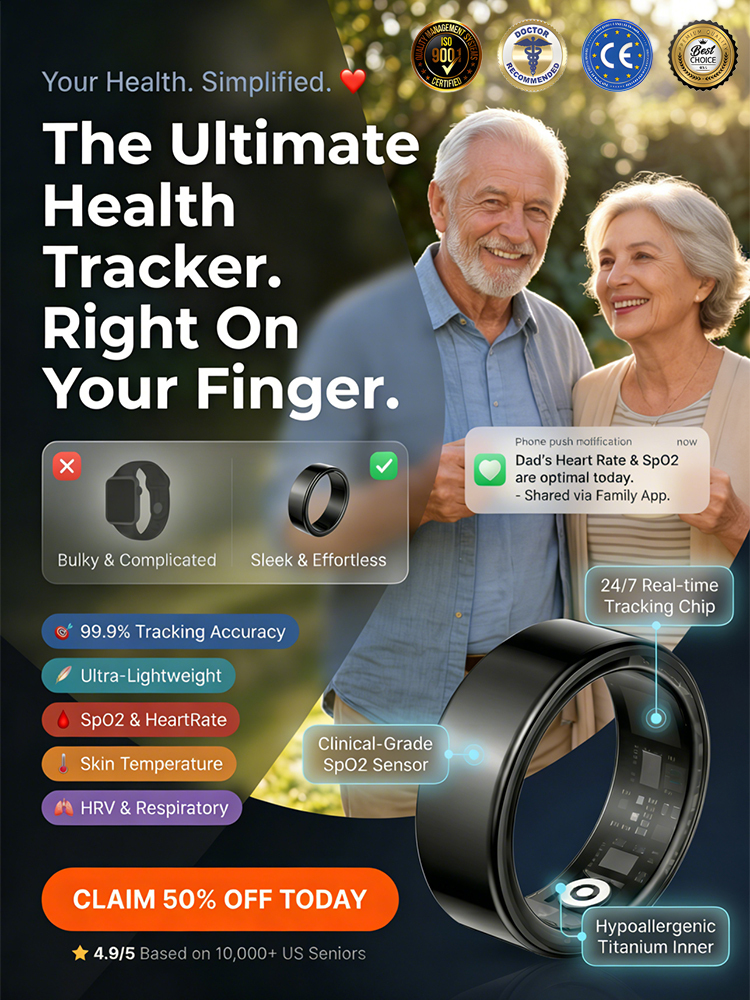 Heart Rate and Oxygen Level Smart Ring【24-Hour, Multi-Dimensional, High-Precision Monitoring—Your Personal Health Manager!】